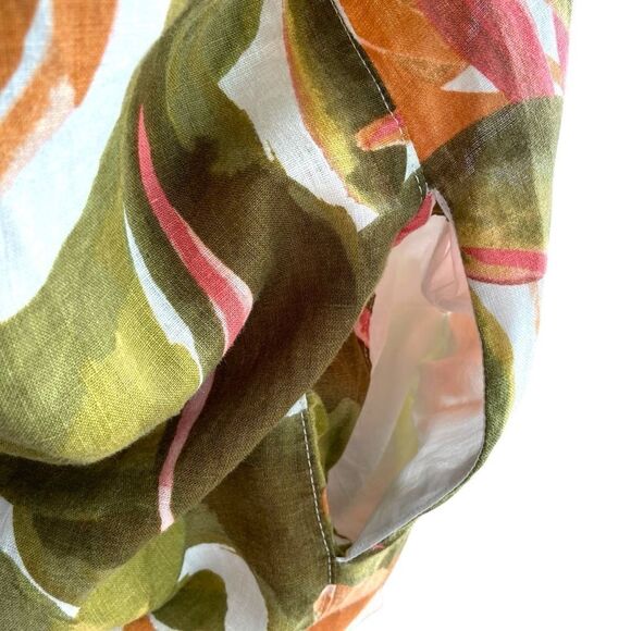 Tahari 100% Linen Floral Patterned Polo Shirt Dress in Size Large - Picture 12 of 13